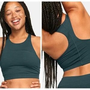 Outdoor Voices TechSweat Racerback Sports Bra - Dark Green